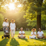 Doğal güneş ışığının vurduğu canlı yeşil yapraklar ve arka planda parlayan güneşin oluşturduğu, sağlığı ve enerjiyi simgeleyen ferah bir doğa manzarası.