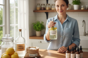 Doğal temizlik ürünleri ve malzemeleri ile pırıl pırıl bir mutfak