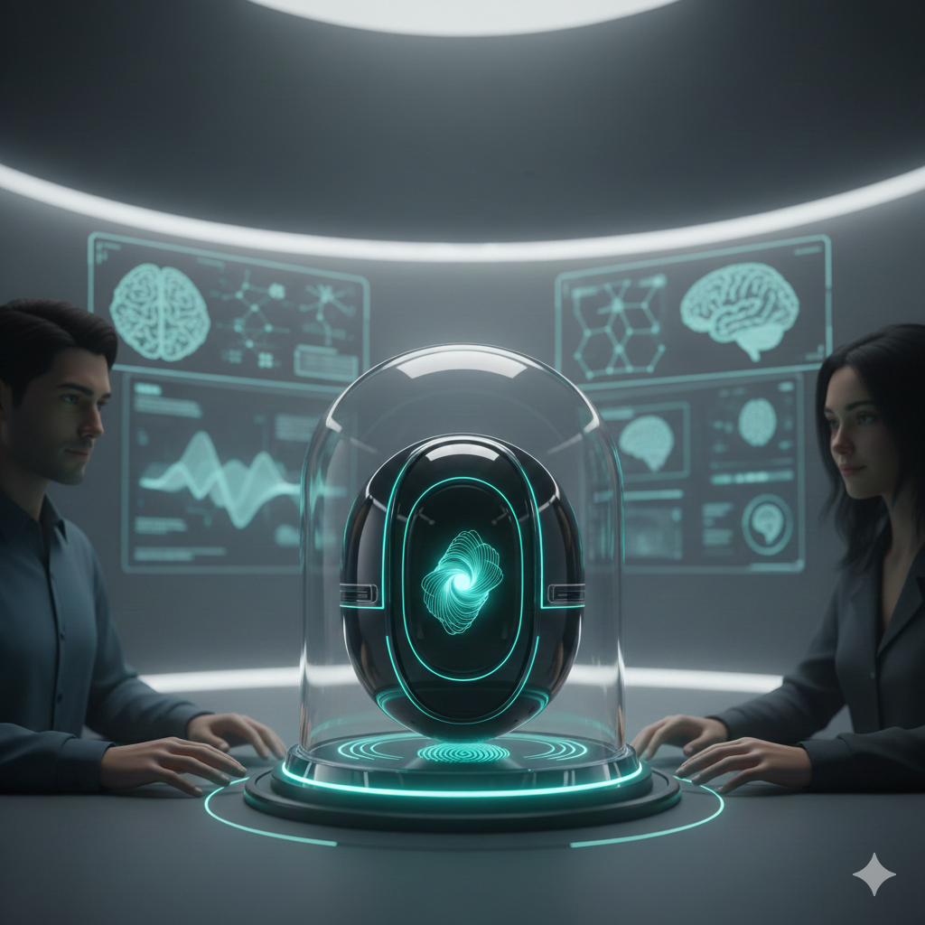 Pickle 1 adı verilen, minimalist ve şeffaf tasarıma sahip, kullanıcının duygusal durumunu analiz edebilen yapay zeka destekli ilk ruh bilgisayarı cihazı.