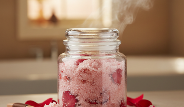 Ev Yapımı Gül Vücut Peelingi Tarifi: Işıldayan Bir Cilt İçin Doğal Sırrınız